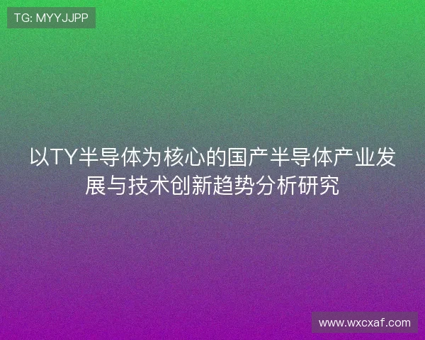 以TY半导体为核心的国产半导体产业发展与技术创新趋势分析研究